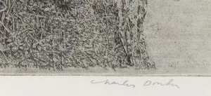 Charles Donker - Ets, Landschap met bijenkasten - Ingelijst kopen? Bied vanaf 350!