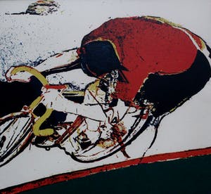 Kees van Bohemen - litho: wielrenner - 1969 kopen? Bied vanaf 249!