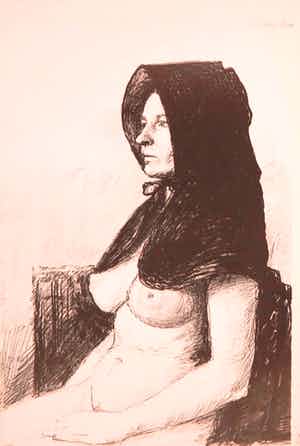 Aat Veldhoen - Rotaprint, Zittende vrouw verkocht voor € 50!