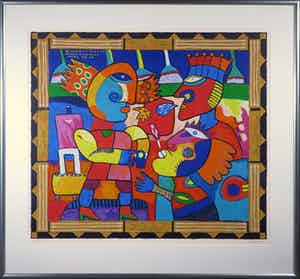 Clemens Briels - Zeefdruk. American Silkscreen - Ingelijst (Groot) verkocht voor € 150!