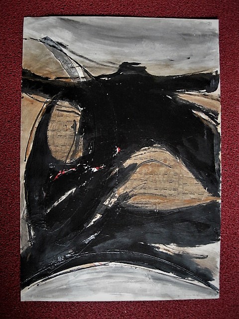 Marion van Harreveld - Intrigerende Gem. Techn. muziek Collage "Partitum" gesigneerd  kopen? Bied vanaf 1!