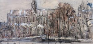 Antoon Markus - Spaarne met Sint Bavokerk in de winter (Haarlem) kopen? Bied vanaf 135!