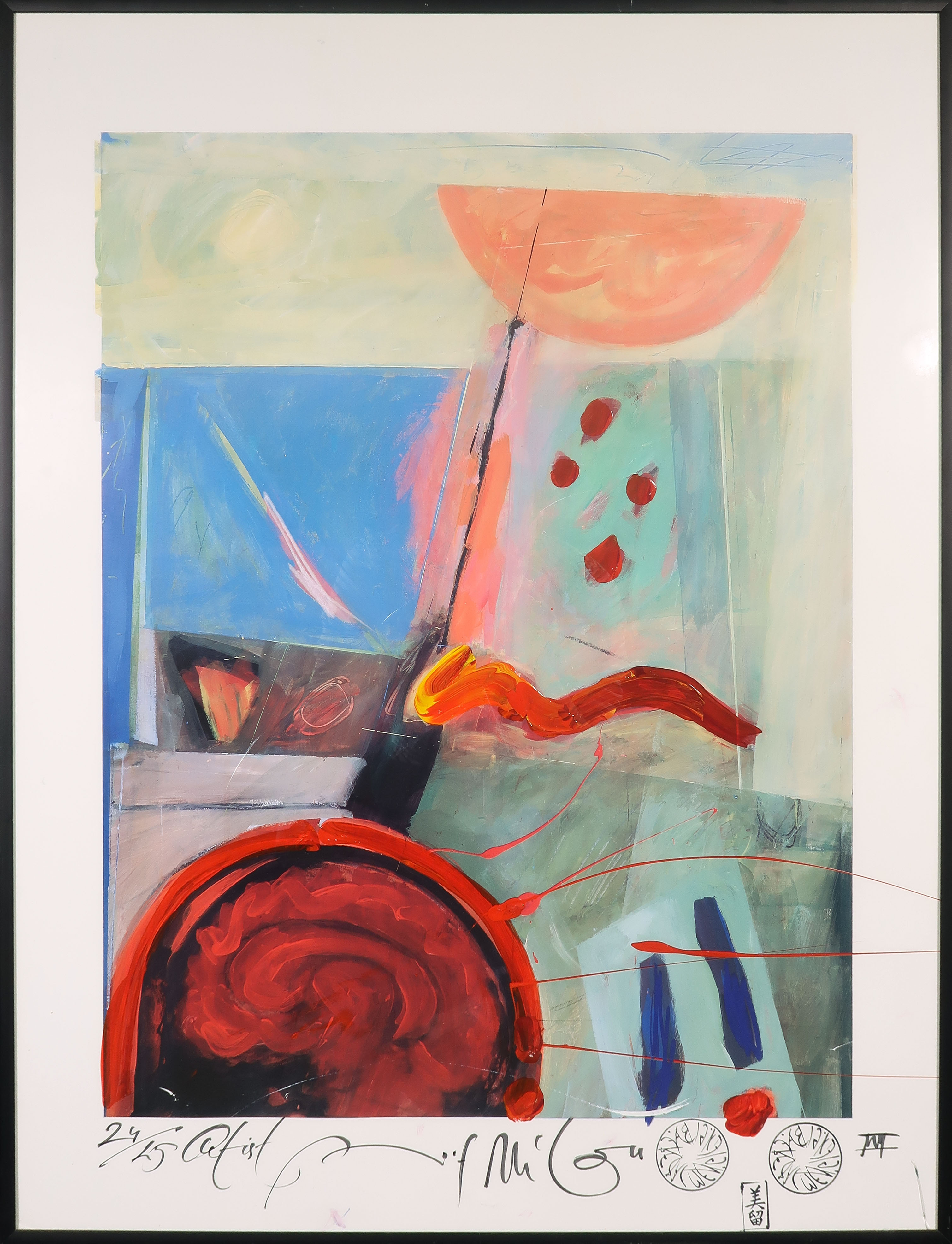 Milou Hermus - Polygrafie op papier, Brainwave 22 - Ingelijst kopen? Bied vanaf 20!