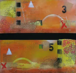 Theo Koster - Gemengde techniek op karton, Twins - Ingelijst kopen? Bied vanaf 1!