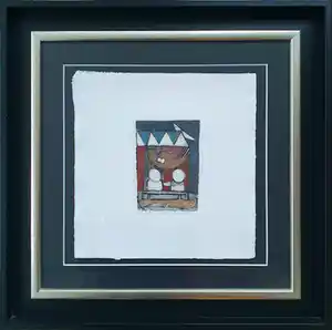 Michel van Overbeeke - Ets - Ingelijst verkocht voor € 65!