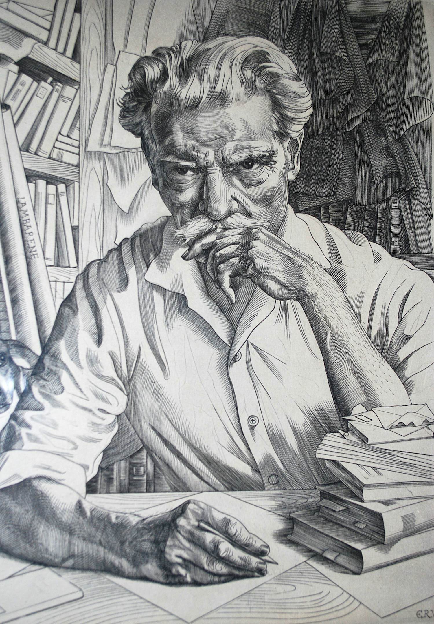 Engelien Reitsma-Valenca - kopergravure - oplage 10 (épreuve): Albert Schweitzer kopen? Bied vanaf 80!