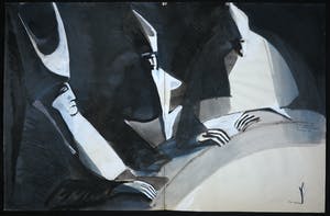 Joe Wols - Aquarel op papier, Inquisitie kopen? Bied vanaf 1!