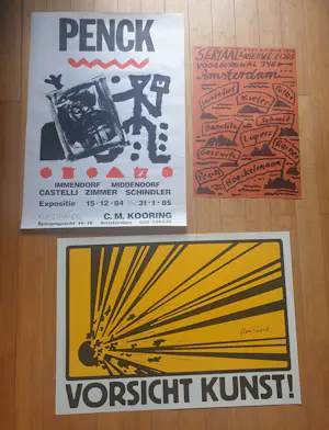 A.R. Penck - 3 x aankondigingsaffiches - 2 x Penck en 1 x Klaus Staeck - 1984, 1976 en 1982 kopen? Bied vanaf 30!