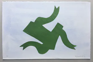 Klaas Gubbels - ‘De Loper’ - houtdruk met aquarel ondergrond - 2001 kopen? Bied vanaf 375!