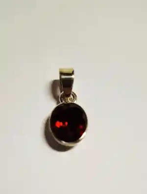 Nieuwe Handgemaakte zilveren hanger met een mooie gefacetteerde Granaat kopen? Bied vanaf 40!
