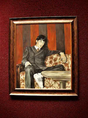 Niet of onleesbaar gesigneerd - Groot Duits? expressionistisch schilderij "man op bank" gesigneerd kopen? Bied vanaf 1!