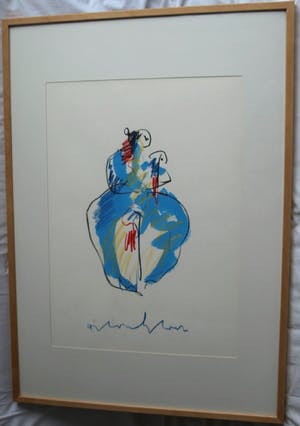 Anton Heyboer - Ingelijst , pastel & acryl, “Moeder en kind” – ca. 1980 – 100 x 70 cm kopen? Bied vanaf 125!