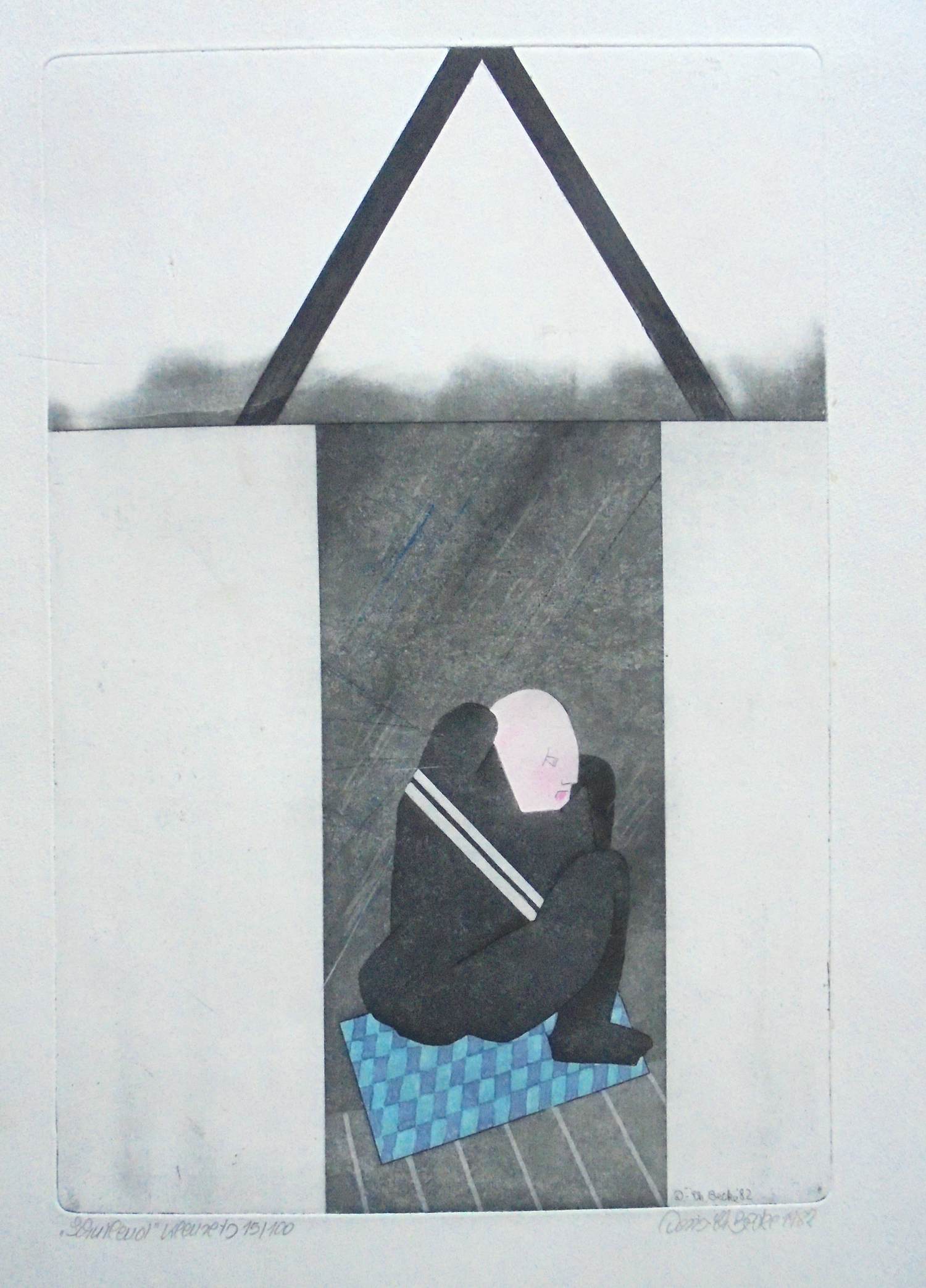 Doris Charlotte Becke - Schuilend. Man in "hol". kopen? Bied vanaf 75!