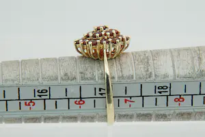 9- Klassieke 14 karaats geel-gouden rozet ring - 19 gefacetteerde bruine stenen kopen? Bied vanaf 140!