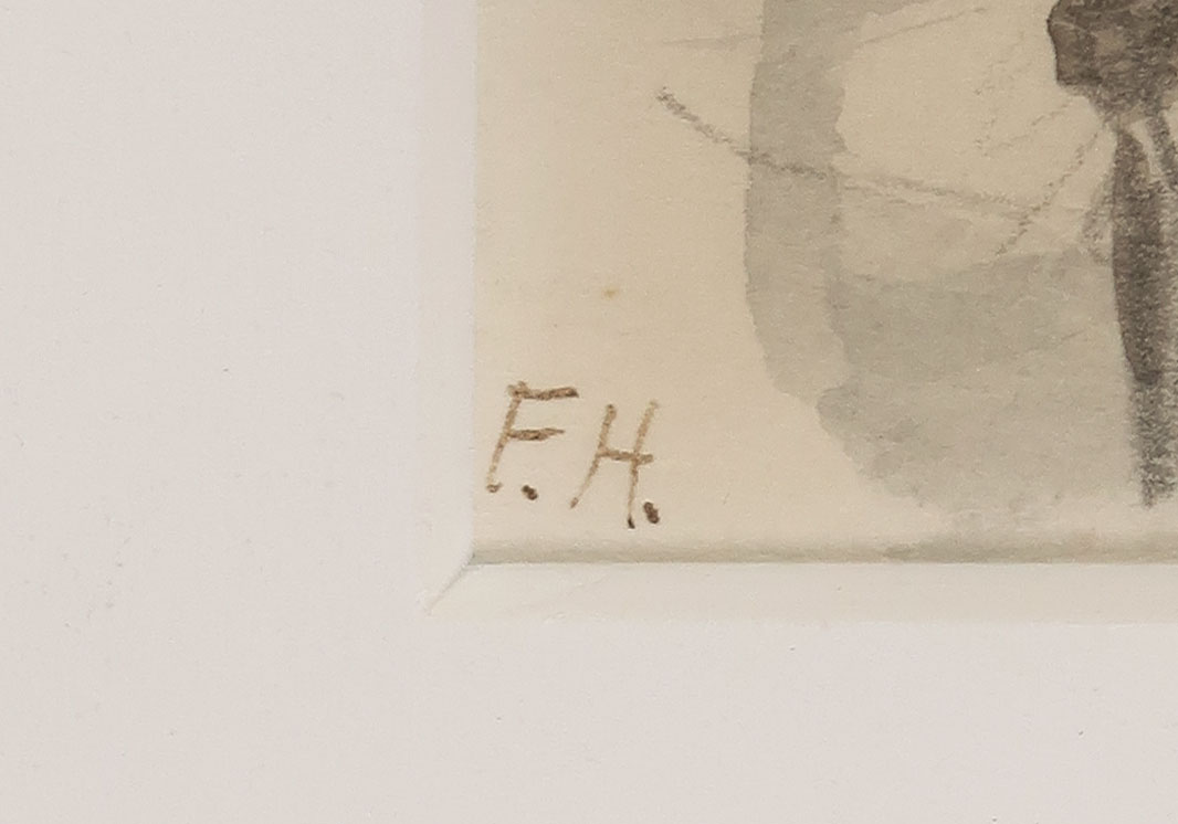 Frida Holleman - Aquarel en potlood, In een kroeg London - Ingelijst kopen? Bied vanaf 100!