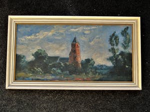 Henri van Lerven - Bekoorlijk 1920 impressionistisch olieverf "Kerk op de Veluwe" gesigneerd kopen? Bied vanaf 1!