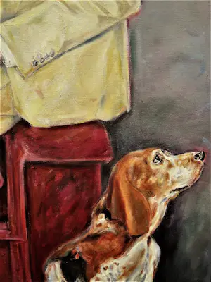 Niet of onleesbaar gesigneerd - Groot Duits? expressionistisch schilderij "man op bank" gesigneerd kopen? Bied vanaf 1!