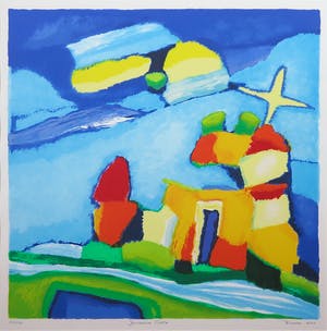 Saskia Bremer - Zeefdruk, Jeruzalem Castle - Ingelijst kopen? Bied vanaf 35!