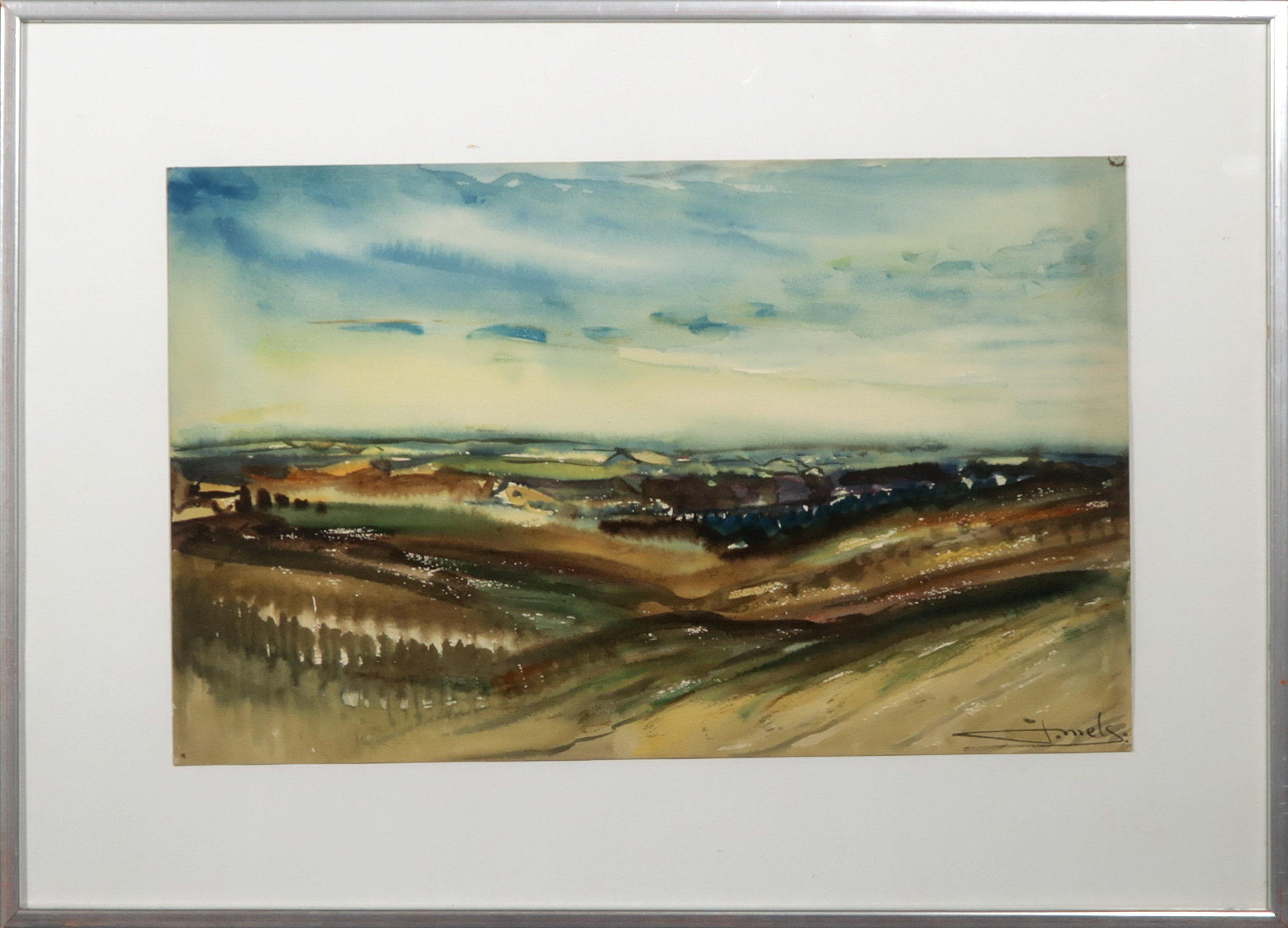 Jacques Mels - Aquarel, Landschap - Ingelijst kopen? Bied vanaf 20!