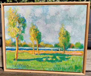 Toon Hermans - Haarlemmermeerpolder, olieverf op doek (netjes ingelijst) kopen? Bied vanaf 1495!