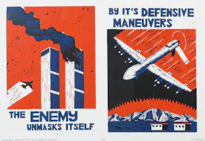 Jan Hamstra - Houtsnede, The enemy unmasks itself by it's defensive maneuvers - Ingelijst kopen? Bied vanaf 1!
