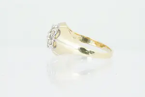 48 - Vintage bicolor 14Krt rozetring met ca 0.40crt briljant. kopen? Bied vanaf 240!