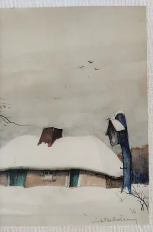 Dirk Baksteen - Boerderij in de Kempen onder de sneeuw kopen? Bied vanaf 125!