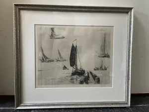Willem Jans Dijk - zonder titel - schetsen van schepen kopen? Bied vanaf 60!