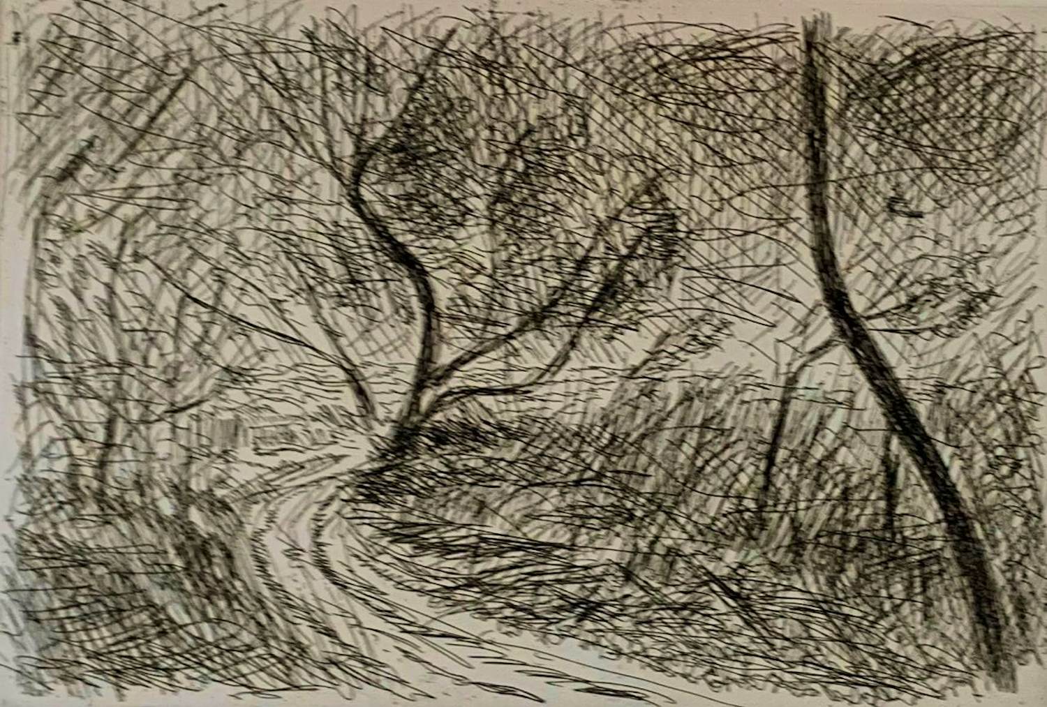 Jan de Beus - Ets: Landschap - 1996 kopen? Bied vanaf 39!