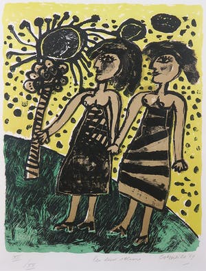 Corneille - Litho, Les deux soeurs - Ingelijst kopen? Bied vanaf 350!