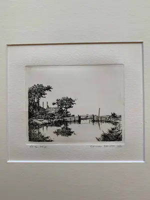 Harmen Kooistra - Landschap met boerderij en brug kopen? Bied vanaf 29!