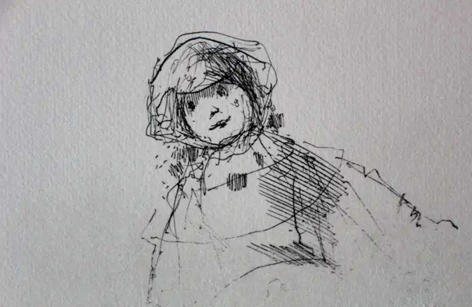 Dirkje Kuik - Inkttekening: uit boek "De nachtcactus bloeit - 1982 kopen? Bied vanaf 75!