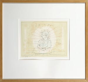 Co Westerik - Zeefdruk, Man met poesje II - Ingelijst kopen? Bied vanaf 150!