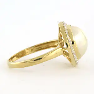 18k bicolour gouden ring met mabee en briljant geslepen diamant tot. 0.40ct kopen? Bied vanaf 675!