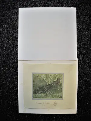 Siemen Dijkstra - Fraaie (12 gangen) Kleur Houtsnede "Haan twee Veren" oplage 37ex - 2004 kopen? Bied vanaf 189!