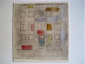 Henk Tichelaar - Droge Naald ingekleurd, druk 30/50 handgesigneerd werk "Kamperstraat II" kopen? Bied vanaf 10!