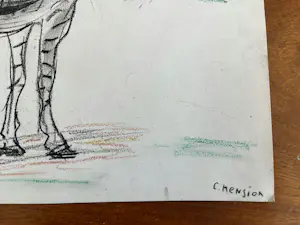 Cornelis Jan Mension - Tekening van een zebra, gemaakt in Artis kopen? Bied vanaf 80!