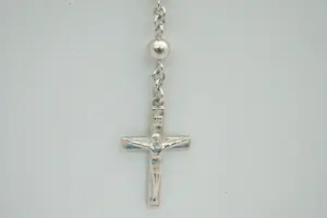 15- Fraai massief 2e gehalte zilveren Rozenkrans & Madonna collier - GROOT! kopen? Bied vanaf 120!