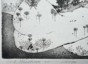 Jan Michielsen - Handgesigneerde ets | 'Liefde' | 1975 (VANAF 10 EURO) kopen? Bied vanaf 10!