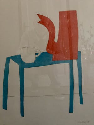 Klaas Gubbels - Rode kan, witte kop en blauwe tafel kopen? Bied vanaf 450!