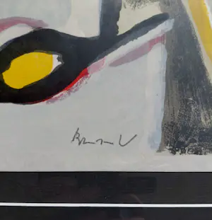 Bram van Velde - Abstracte compositie, litho in 10 kleuren (mooi ingelijst) kopen? Bied vanaf 450!