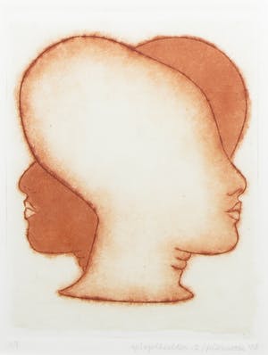 Margeritha Pianarosa - Droge naald / chine collé, Spiegelbeelden 2 - Ingelijst kopen? Bied vanaf 50!