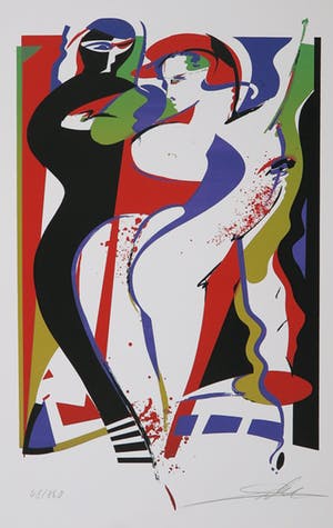 Alfred Gockel - Zeefdruk, Figuren kopen? Bied vanaf 1!