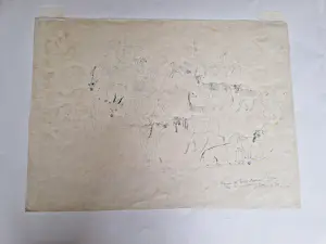 Tonny Kristians - Grote realistische INKT tekening "hert-achtigen" - 1924 - gesign kopen? Bied vanaf 60!