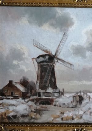Jan Engel - Molens in winterlandschap kopen? Bied vanaf 75!
