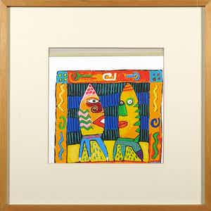 Clemens Briels - Zeefdruk, Zonder titel - Ingelijst verkocht voor € 1!