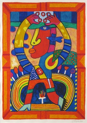 Clemens Briels - Zeefdruk, The closing of the chain - Ingelijst kopen? Bied vanaf 60!