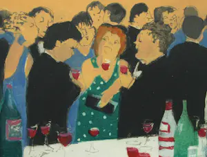 Willy Belinfante - 2 Ingelijste kleurenetsen , “Party” en “Bridge” , + een gesigneerd boek kopen? Bied vanaf 100!