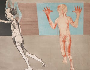 Aat Verhoog - Litho, Zonder titel / Twee figuren kopen? Bied vanaf 1!