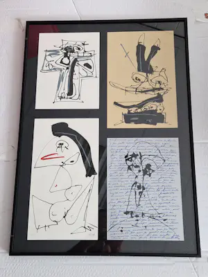 Antonio Saura - Grote 1975 zeefdruk "Triptico de Amsterdam" oplage 190 ex. - in nieuwstaat kopen? Bied vanaf 83!